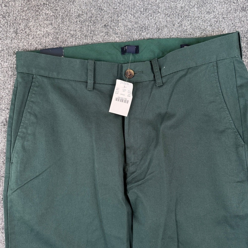 J Crew Flex Straight Fit Chino Pants Mens 32x32 Hunter Green NEW NWT